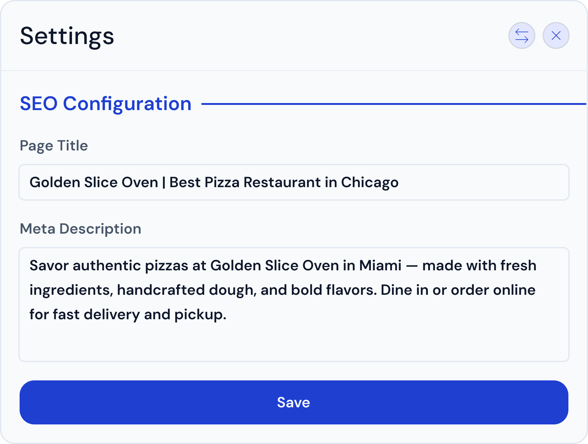 Per-page meta controls